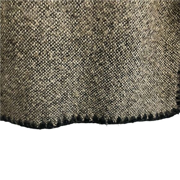 HANDMADE Peruvian Alpaca Wool Jacket Toggle Buttons Ethnic Details Hood Gray XL - Picture 9 of 9